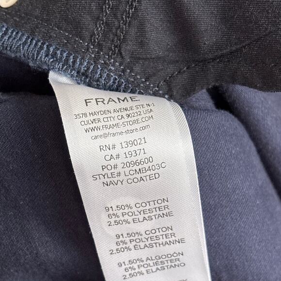 Frame womens 32 crop mini boot cut denim jean new navy blue zip shimmer boho - Picture 4 of 4